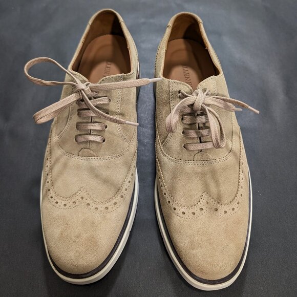 NEW Allen Edmonds Carson Hybrid Bone Suede Wingtip Oxford Shoes Size 9 D 44 main image 5